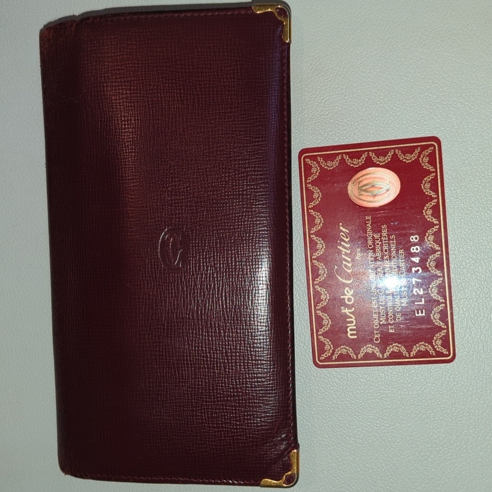 Cartier bourdeaux long wallet with Card